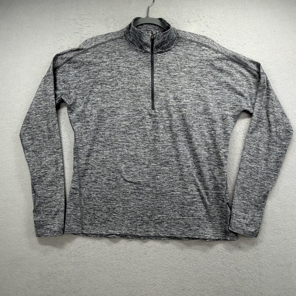 Nike Running Dri Fit 1/4 Zip Pullover‎ Mens Medium Gray Performance Long Sleeve